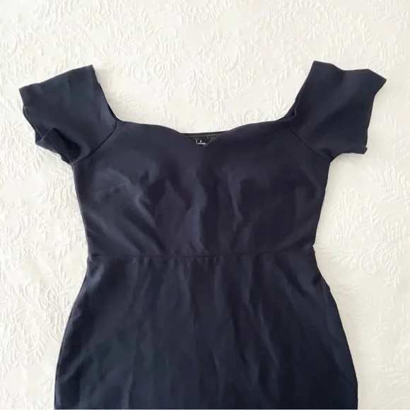 NWOT Lulus How Much I Care Midnight Blue Off-the-Shoulder Midi Dress XLarge - Picture 3 of 6